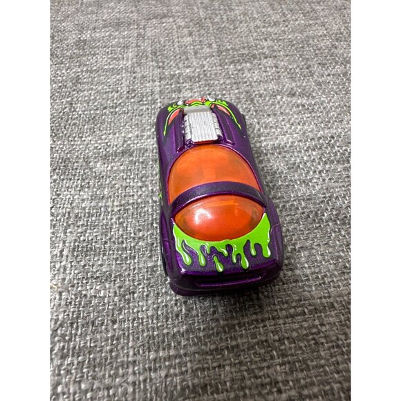 1993 Mattel Hot Wheels Purple Die Cast Car Orange Dome & Green Flame Graphics - Picture 4 of 6